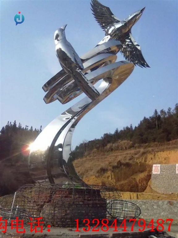 不銹鋼飛鳥雕塑