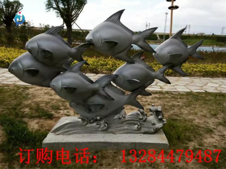 不銹鋼小魚群雕塑