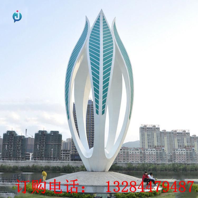 大型不銹鋼樹葉雕塑