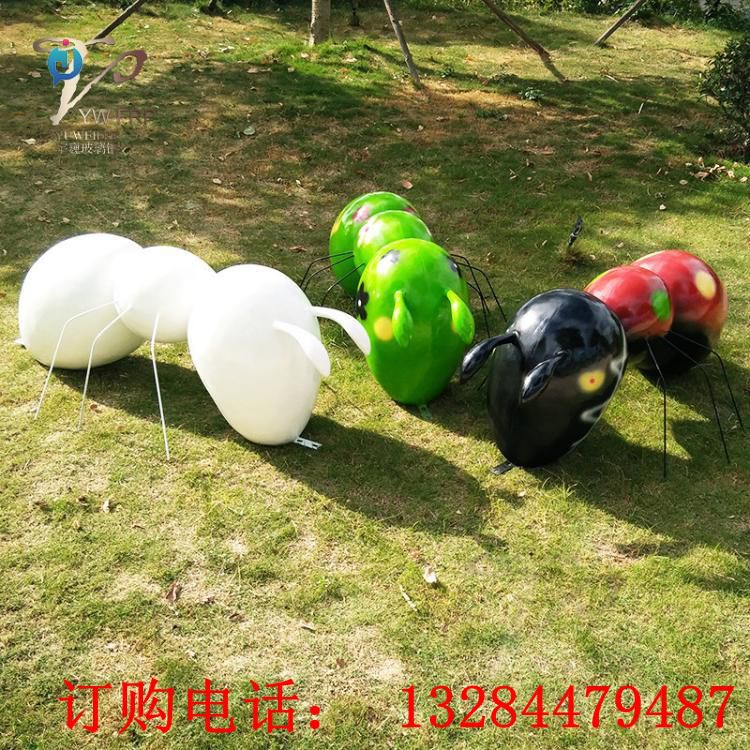 不銹鋼彩繪螞蟻雕塑