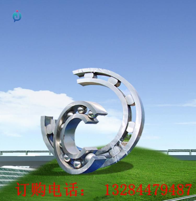不銹鋼圓環(huán)噴泉雕塑