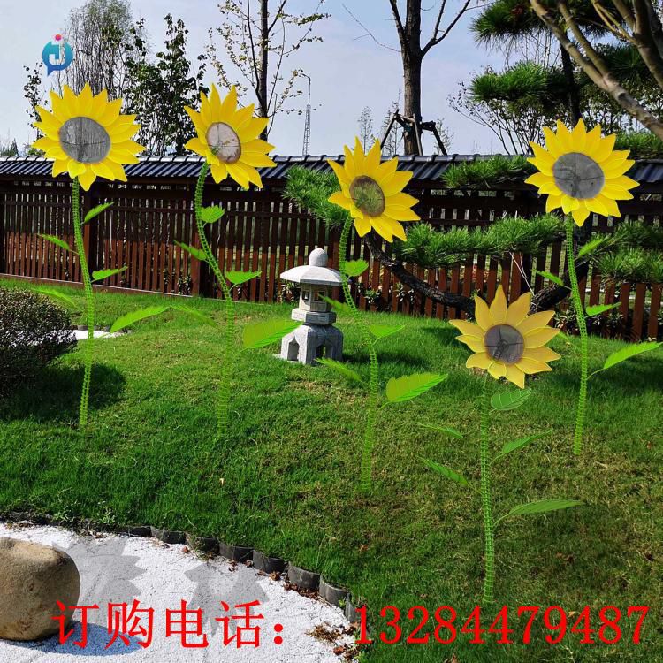 不銹鋼彩繪向日葵雕塑