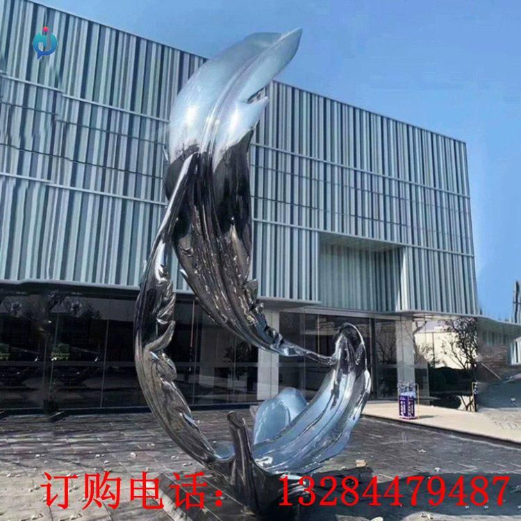 不銹鋼鏡面羽毛雕塑