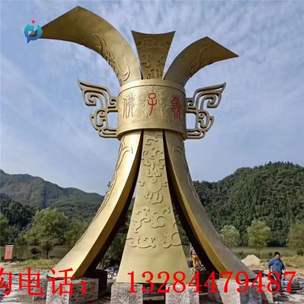 大型不銹鋼酒樽雕塑