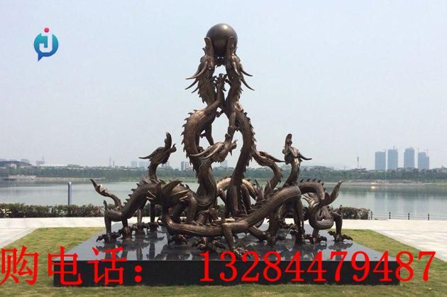 不銹鋼龍戲珠雕塑