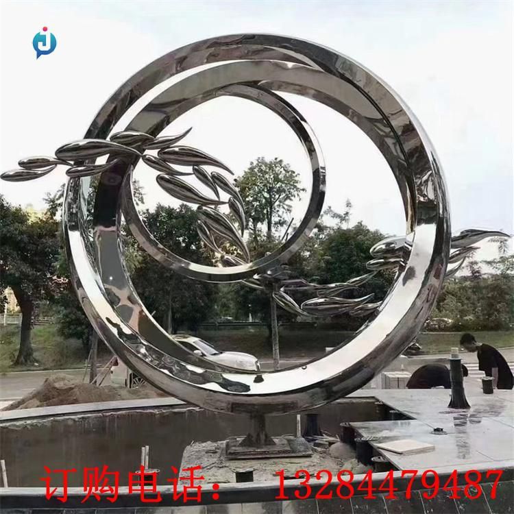 不銹鋼魚躍龍門售樓部雕塑
