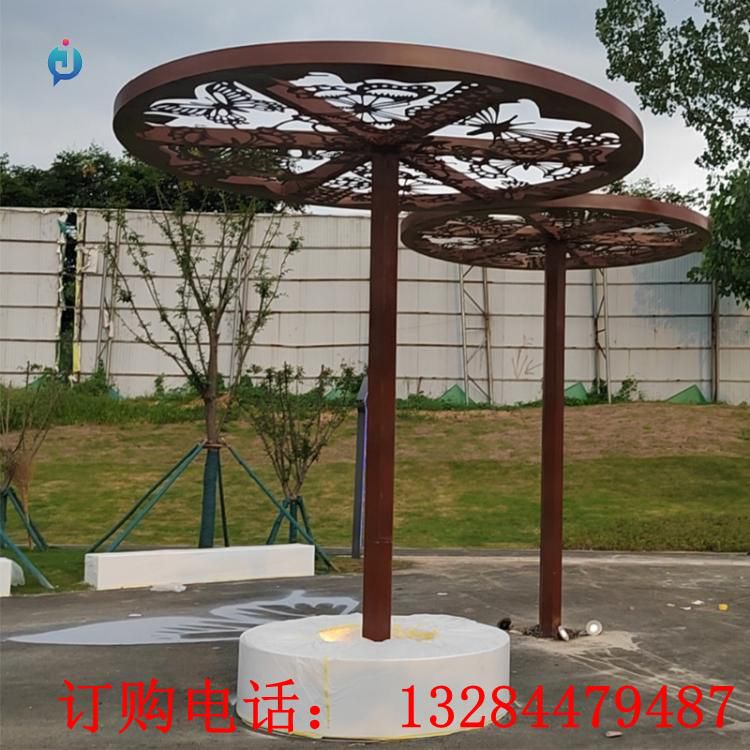 不銹鋼鏤空廊架雕塑