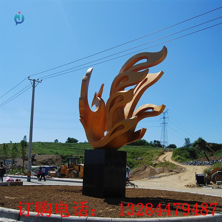 不銹鋼抽象鳳凰雕塑