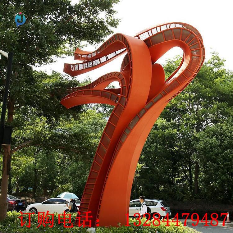 大型不銹鋼飄帶雕塑