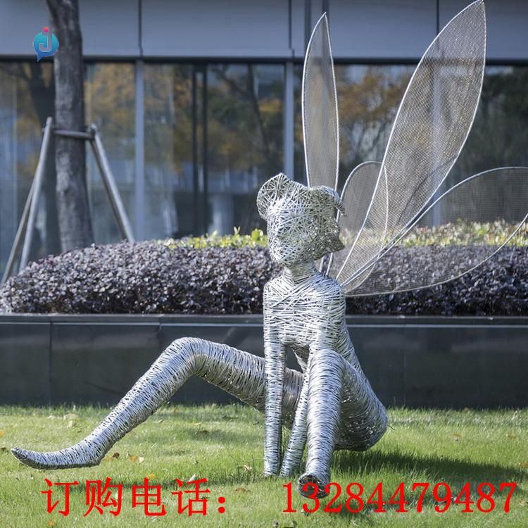 不銹鋼編織仙子雕塑