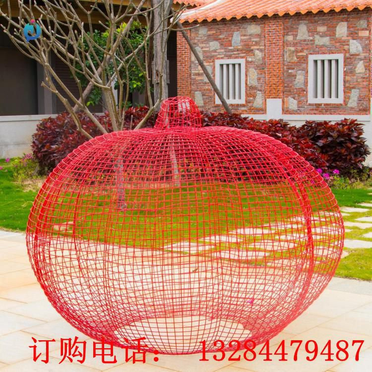 不銹鋼鏤空南瓜雕塑