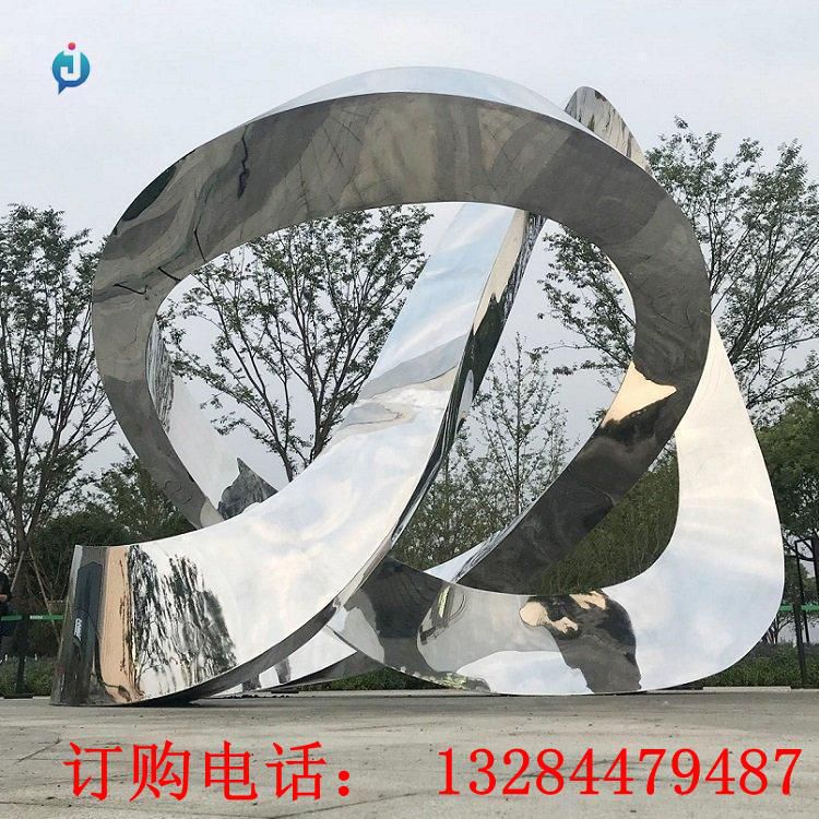 不銹鋼鏡面飄帶雕塑
