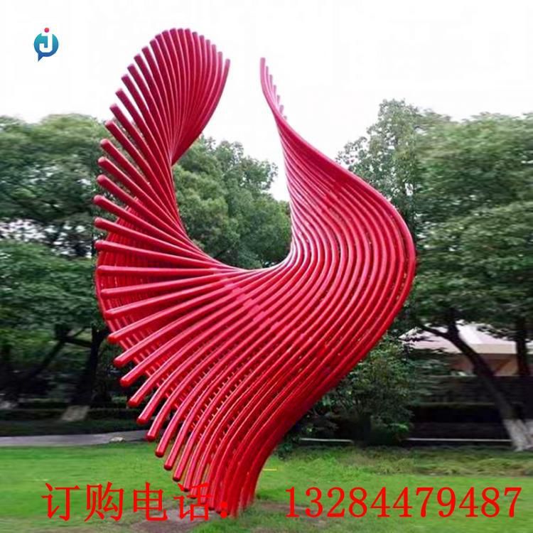 不銹鋼圓管鳳尾雕塑