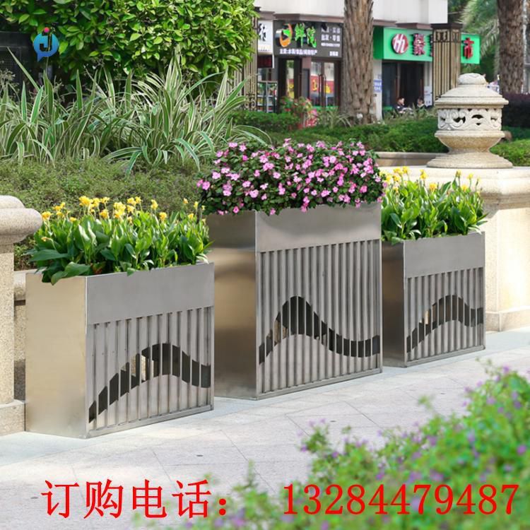 不銹鋼花架雕塑