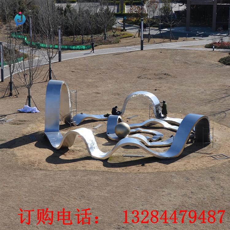 大型不銹鋼飄帶雕塑
