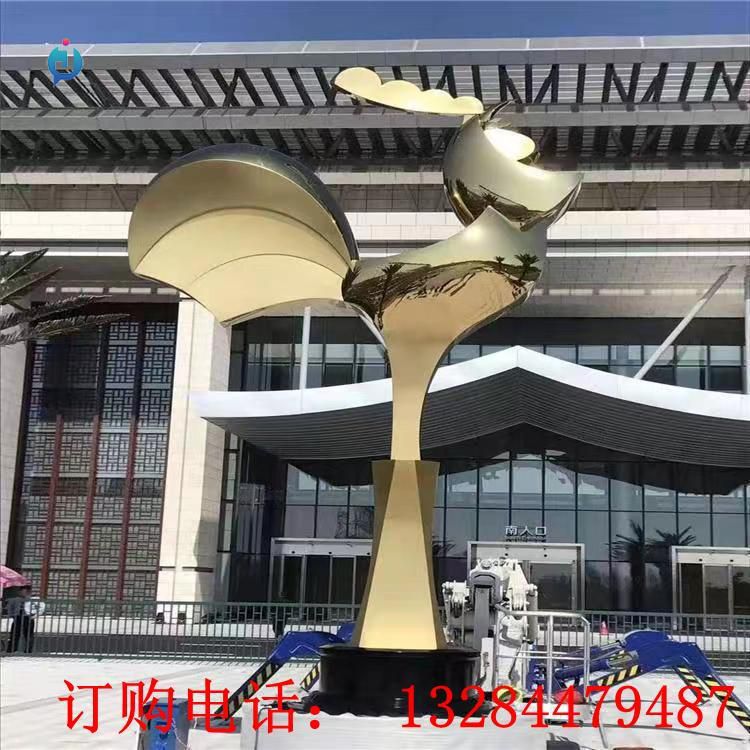 不銹鋼金雞雕塑