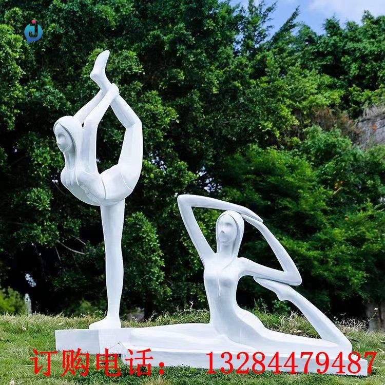 不銹鋼瑜伽人物雕塑