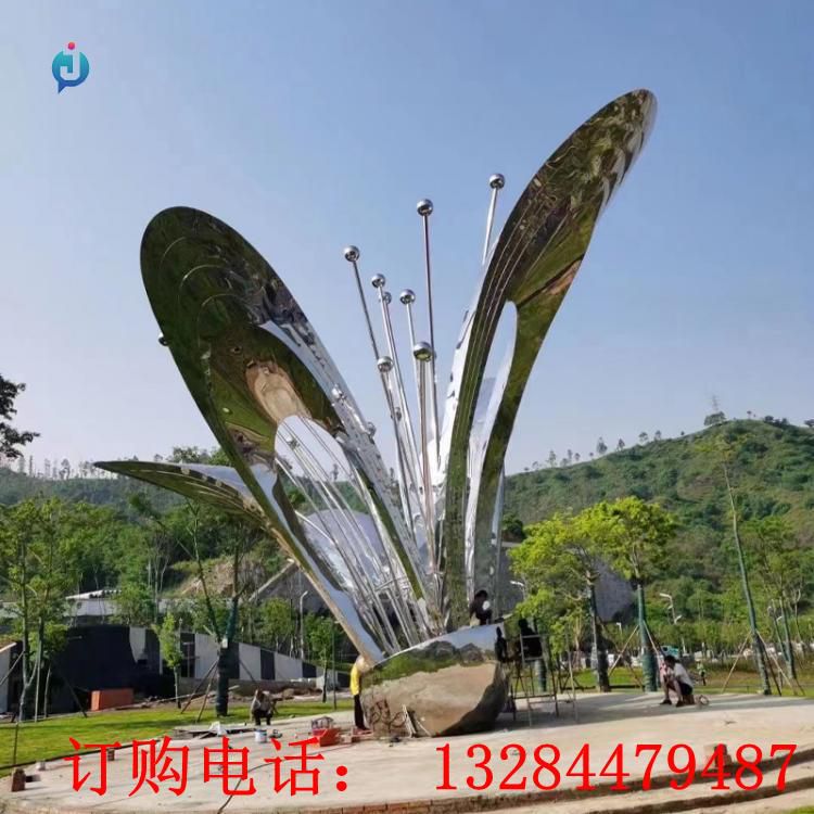 大型不銹鋼花蕊雕塑