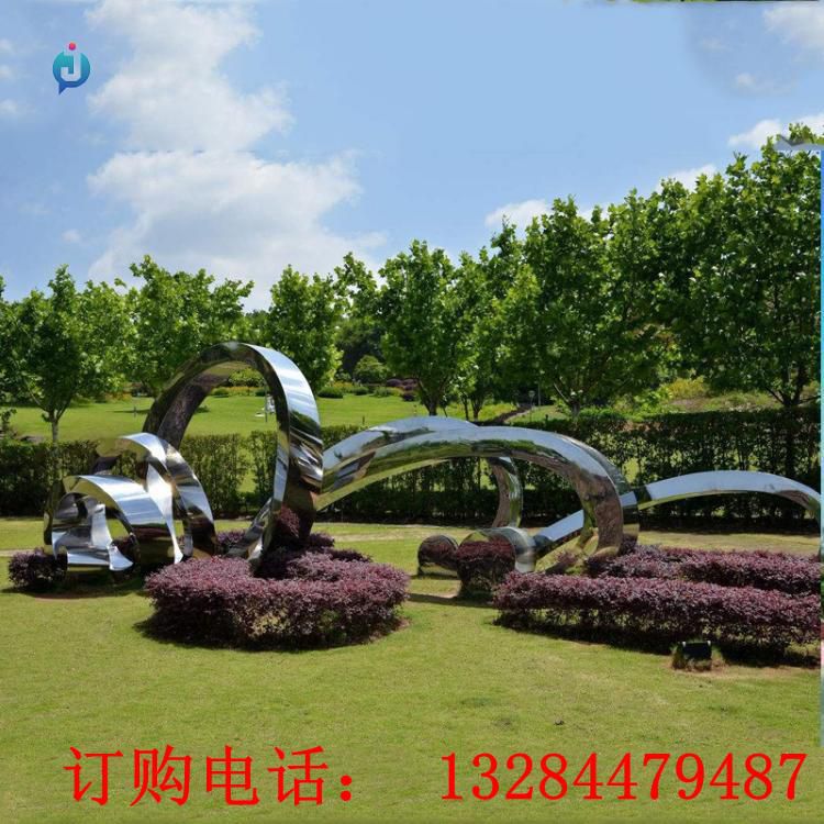 不銹鋼鏡面飄帶雕塑