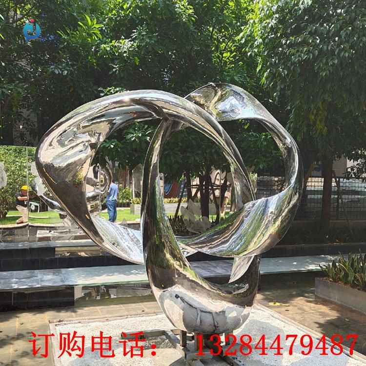 不銹鋼鏡面飄帶雕塑