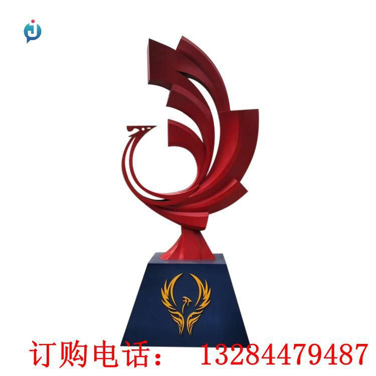 不銹鋼抽象鳳凰雕塑