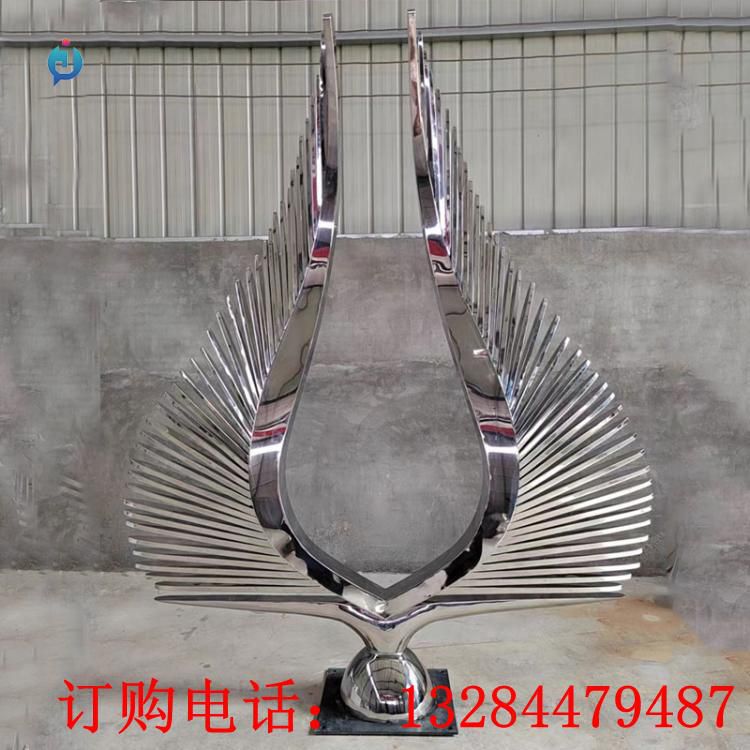 不銹鋼鏡面翅膀雕塑