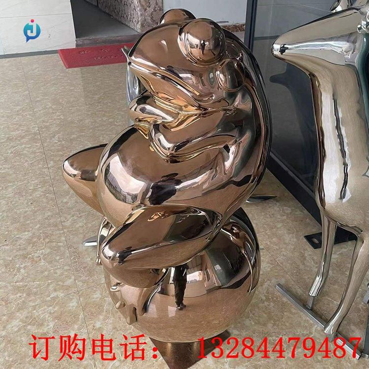 不銹鋼青蛙雕塑