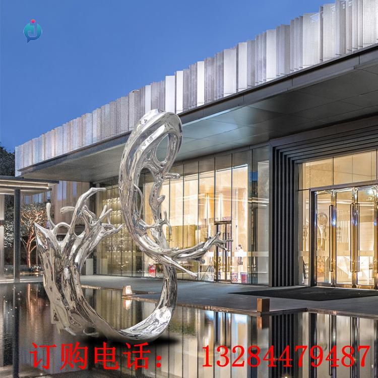 不銹鋼鏡面浪花雕塑