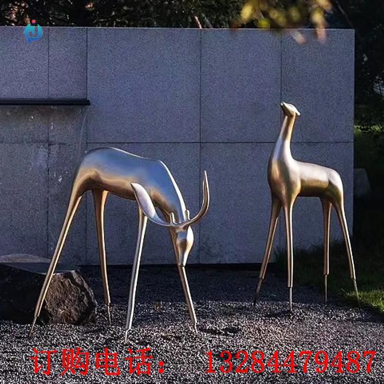 不銹鋼創(chuàng)意鹿雕塑