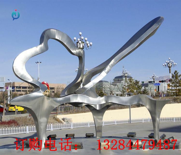 不銹鋼抽象彈鋼琴雕塑