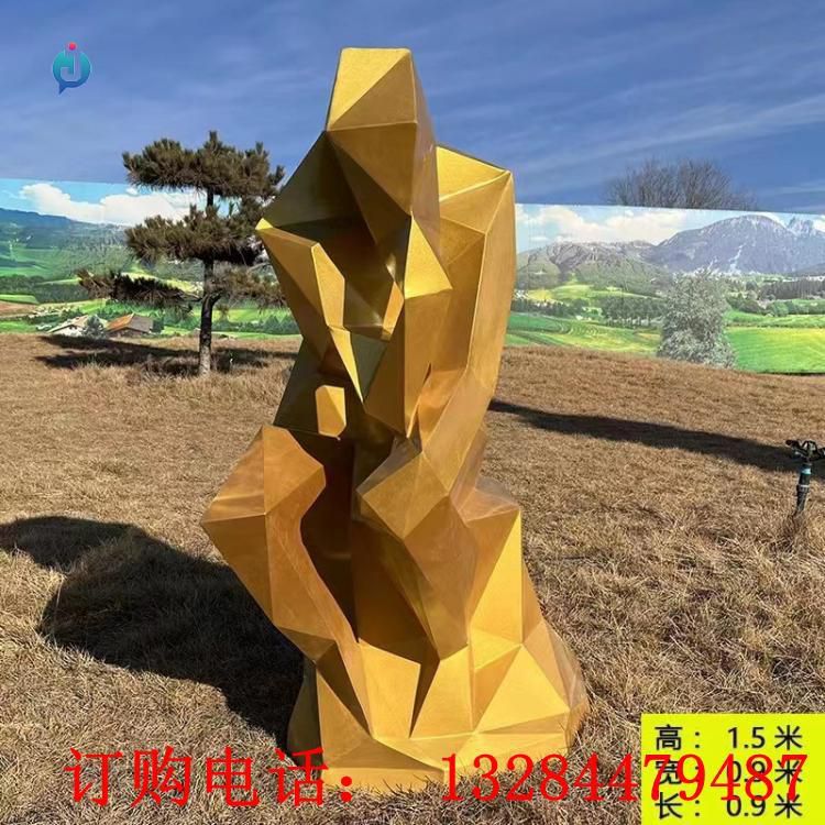 不銹鋼幾何思考人物雕塑
