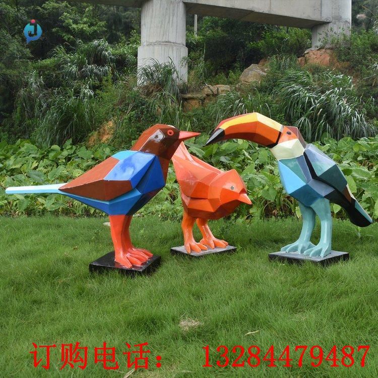 不銹鋼幾何鳥雕塑
