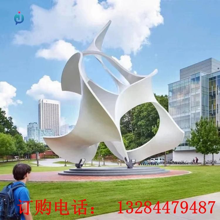 大型不銹鋼書本飄飛雕塑