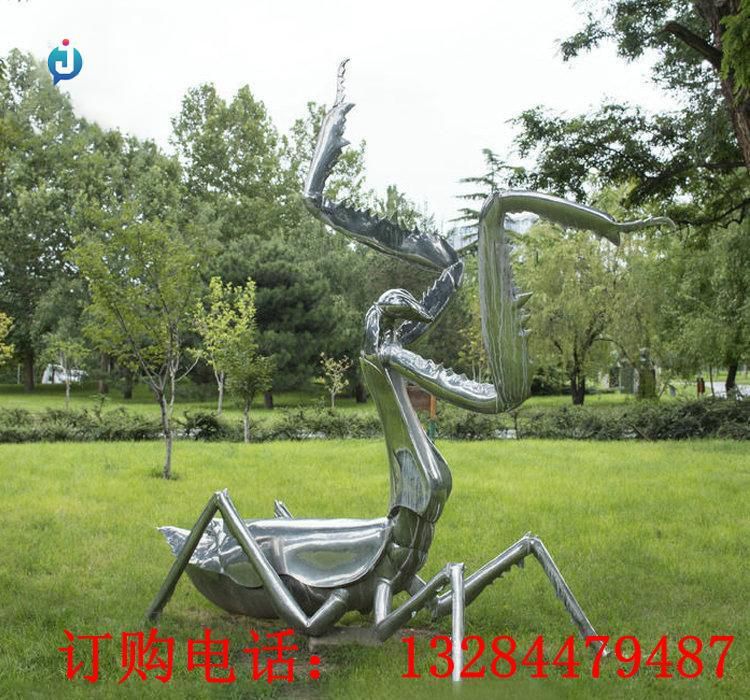不銹鋼公園螳螂雕塑