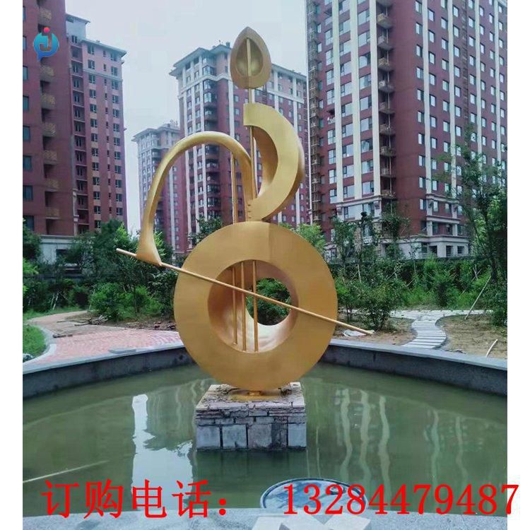 不銹鋼抽象拉提琴雕塑