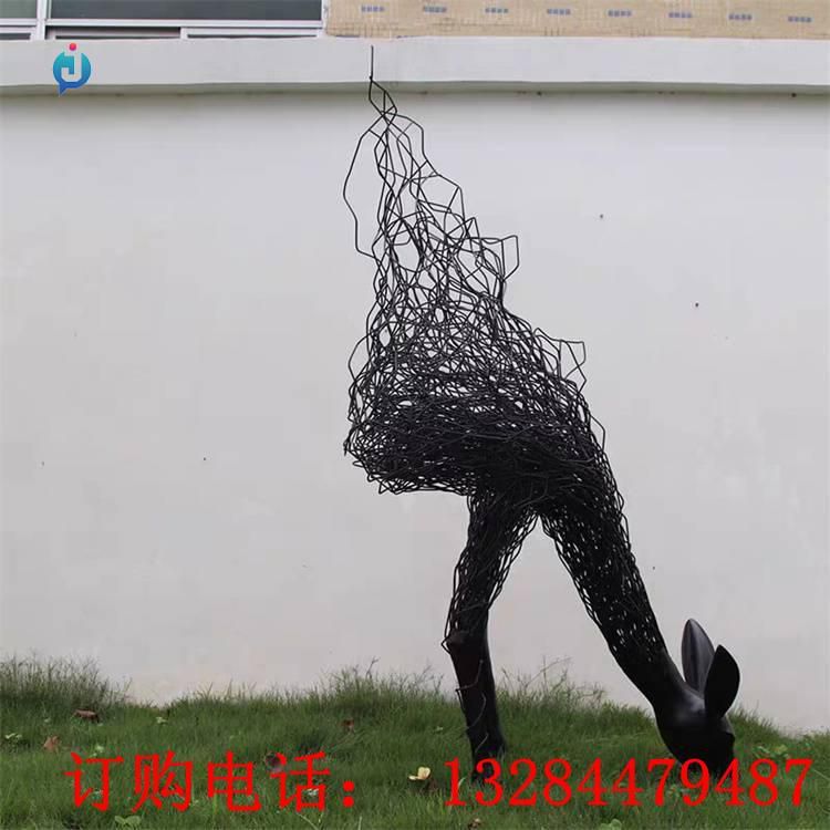 不銹鋼拉絲鹿雕塑