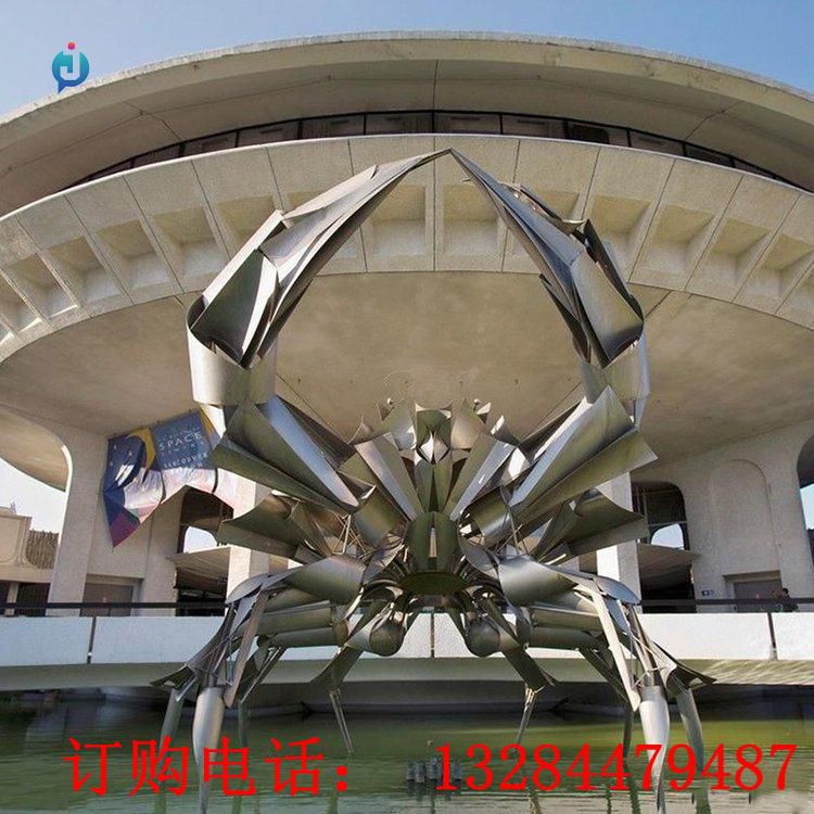大型不銹鋼仿真螃蟹雕塑