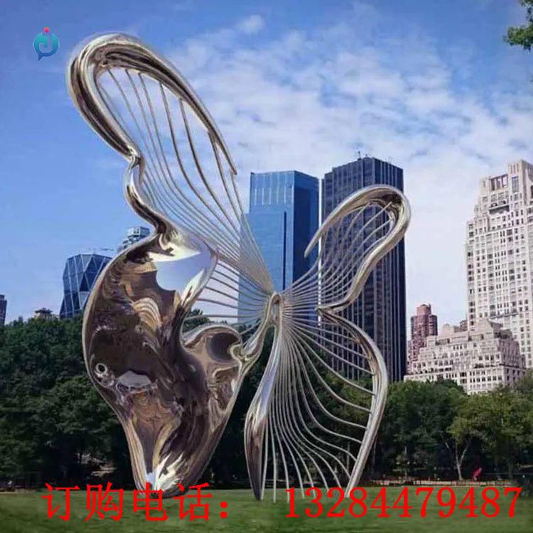 大型不銹鋼抽象蝴蝶雕塑
