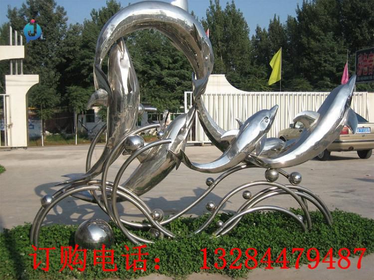 不銹鋼海豚雕塑