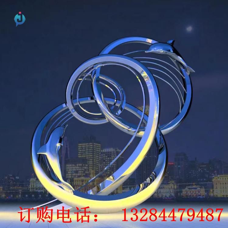 不銹鋼海豚發(fā)光雕塑