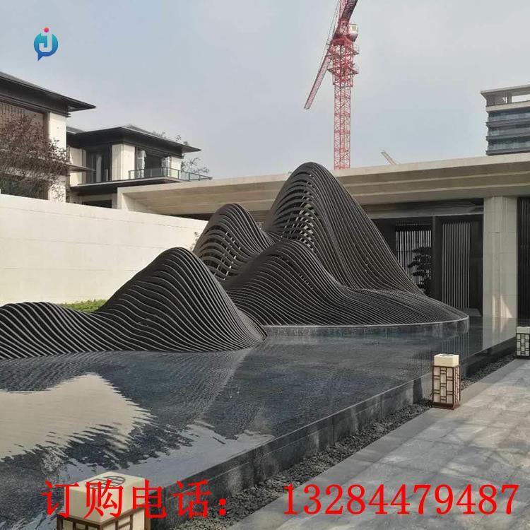 不銹鋼鏤空假山雕塑