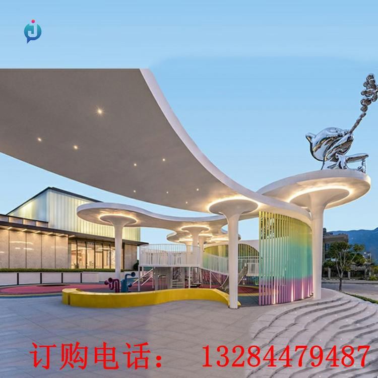 不銹鋼景觀廊架雕塑