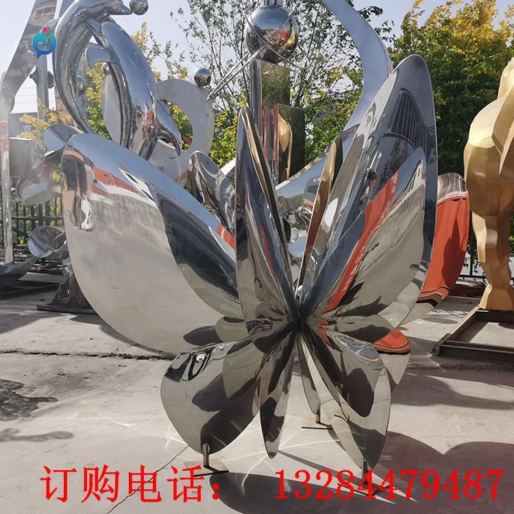 不銹鋼鏡面蝴蝶雕塑