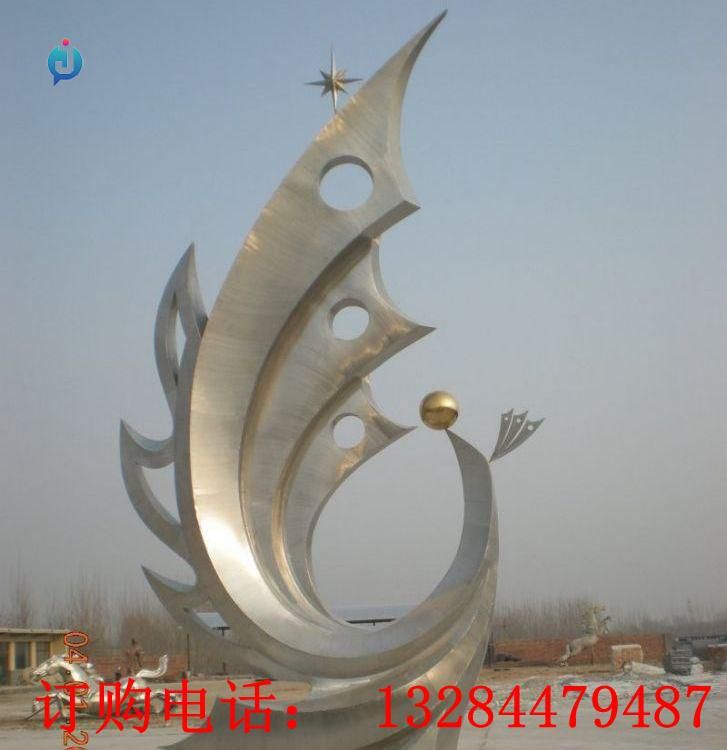 不銹鋼抽象鳳凰雕塑