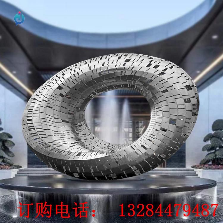 不銹鋼橢圓鏤空雕塑