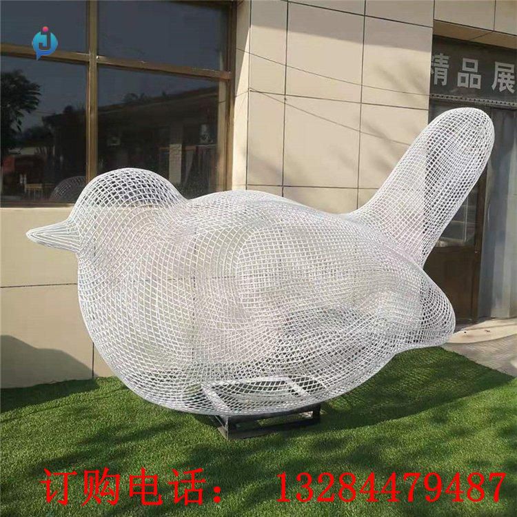 不銹鋼鏤空鴿子雕塑
