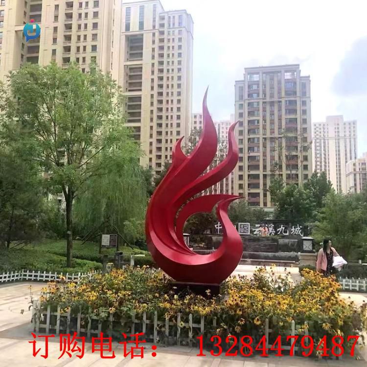 不銹鋼抽象鳳凰雕塑