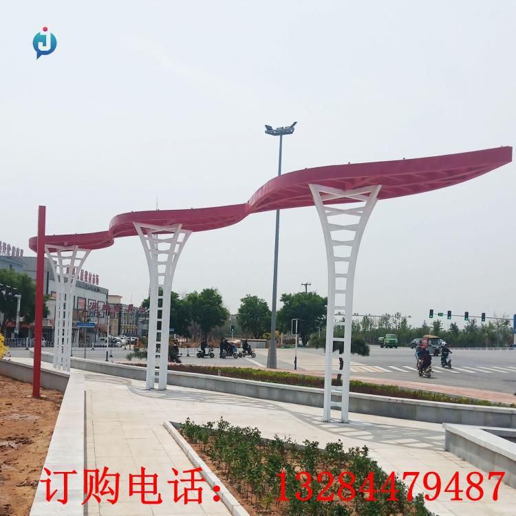 不銹鋼樹葉廊架雕塑