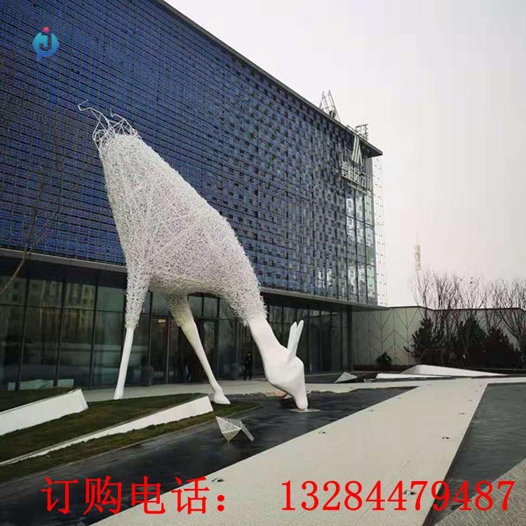 大型不銹鋼抽象鹿雕塑