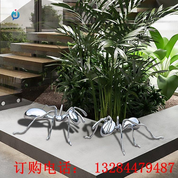不銹鋼鏡面螞蟻雕塑